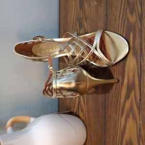 Ralph Lauren Women's Sydney Dress Sandal Platino Metallic